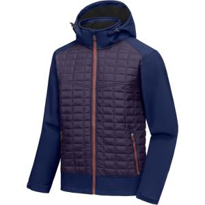 imageLittle Donkey Andy Mens Lightweight Insulated Hybrid Jacket for Hiking Running Ski Thermal Warm with Removable HoodDark Blue