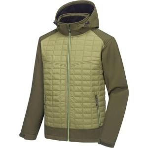 imageLittle Donkey Andy Mens Lightweight Insulated Hybrid Jacket for Hiking Running Ski Thermal Warm with Removable HoodGreen