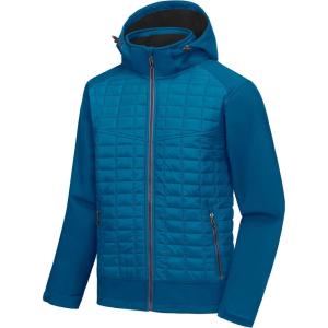 imageLittle Donkey Andy Mens Lightweight Insulated Hybrid Jacket for Hiking Running Ski Thermal Warm with Removable HoodLight Blue