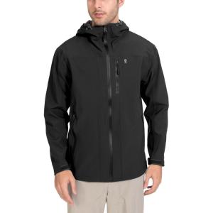 imageLittle Donkey Andy Mens Rain Hiking Jackets Waterproof Windproof Breathable Shell Coats Travel FishingNew Black