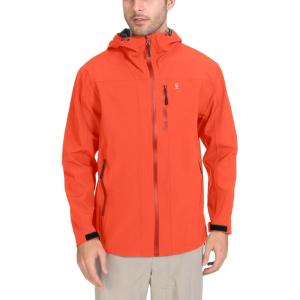 imageLittle Donkey Andy Mens Rain Hiking Jackets Waterproof Windproof Breathable Shell Coats Travel FishingNew Orange