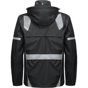 imageLittle Donkey Andy Mens Waterproof Running Cycling Rain Jacket Reflective Raincoats Packable WindbreakerRemovable HoodBlack