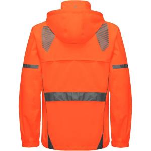imageLittle Donkey Andy Mens Waterproof Running Cycling Rain Jacket Reflective Raincoats Packable WindbreakerRemovable HoodFluorescent Orange