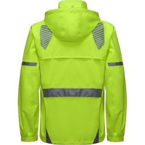 imageLittle Donkey Andy Mens Waterproof Running Cycling Rain Jacket Reflective Raincoats Packable WindbreakerRemovable HoodFluorescent Yellow