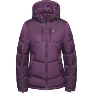 imageLittle Donkey Andy Womens Warm Puffer Jacket Windproof Lightweiht Hooded Winter Coat Hiking TravelDark Purple