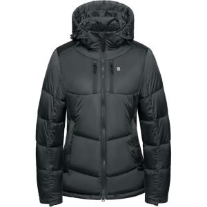 imageLittle Donkey Andy Womens Warm Puffer Jacket Windproof Lightweiht Hooded Winter Coat Hiking TravelSteel Grey