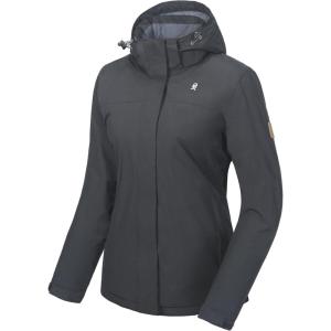 imageLittle Donkey Andy Womens Waterproof Ski Snowboarding Jacket Windproof Warm Coat with Detachable HoodBlack