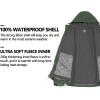 imageLittle Donkey Andy Mens 3 in 1 Winter Ski Jacket Warm Fleece Liner Jacket Waterproof Windproof Snow Coat ampamp Detachable HoodArmy Green
