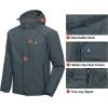 imageLittle Donkey Andy Mens 3 in 1 Winter Ski Jacket Warm Fleece Liner Jacket Waterproof Windproof Snow Coat ampamp Detachable HoodGreyGrey