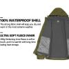 imageLittle Donkey Andy Mens 3 in 1 Winter Ski Jacket Warm Fleece Liner Jacket Waterproof Windproof Snow Coat ampamp Detachable HoodOliveArmy Green
