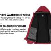imageLittle Donkey Andy Mens 3 in 1 Winter Ski Jacket Warm Fleece Liner Jacket Waterproof Windproof Snow Coat ampamp Detachable HoodRubyBlack