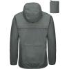imageLittle Donkey Andy Mens Cycling Stretch Rain Jacket with Hood Windproof and Waterproof Ultralight WindbreakerPackableUpgradegray