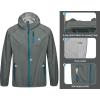 imageLittle Donkey Andy Mens Cycling Stretch Rain Jacket with Hood Windproof and Waterproof Ultralight WindbreakerPackableUpgradegray