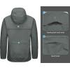 imageLittle Donkey Andy Mens Cycling Stretch Rain Jacket with Hood Windproof and Waterproof Ultralight WindbreakerPackableUpgradegray