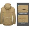 imageLittle Donkey Andy Mens Cycling Stretch Rain Jacket with Hood Windproof and Waterproof Ultralight WindbreakerPackableUpgradekhaki