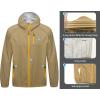 imageLittle Donkey Andy Mens Cycling Stretch Rain Jacket with Hood Windproof and Waterproof Ultralight WindbreakerPackableUpgradekhaki