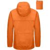 imageLittle Donkey Andy Mens Cycling Stretch Rain Jacket with Hood Windproof and Waterproof Ultralight WindbreakerPackableUpgradeorange