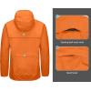 imageLittle Donkey Andy Mens Cycling Stretch Rain Jacket with Hood Windproof and Waterproof Ultralight WindbreakerPackableUpgradeorange