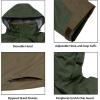 imageLittle Donkey Andy Mens Highperformance Waterproof Rain Jacket Ultra Lightweight Rain Shell for HikingGolfTravelB10army GreenSand