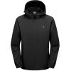 imageLittle Donkey Andy Mens Lightweight Windbreaker Jacket Removable Hooded Windproof Coat for Running Hiking GolfBlack