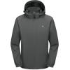 imageLittle Donkey Andy Mens Lightweight Windbreaker Jacket Removable Hooded Windproof Coat for Running Hiking GolfDark Gray