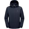 imageLittle Donkey Andy Mens Lightweight Windbreaker Jacket Removable Hooded Windproof Coat for Running Hiking GolfDeep Blue