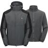 imageLittle Donkey Andy Mens 3 in 1 Winter Ski Jacket Warm Fleece Liner Jacket Waterproof Windproof Snow Coat ampamp Detachable HoodGreyBlack