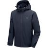imageLittle Donkey Andy Mens Lightweight Windbreaker Jacket Removable Hooded Windproof Coat for Running Hiking GolfDeep Blue