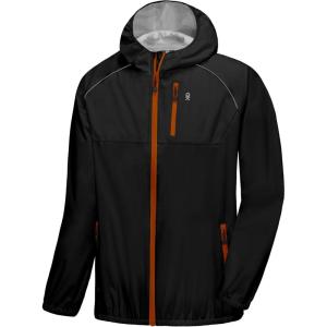 imageLittle Donkey Andy Mens Cycling Stretch Rain Jacket with Hood Windproof and Waterproof Ultralight WindbreakerPackableUpgradeblack
