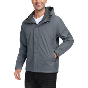 imageLittle Donkey Andy Mens Highperformance Waterproof Rain Jacket Ultra Lightweight Rain Shell for HikingGolfTravelA3gray