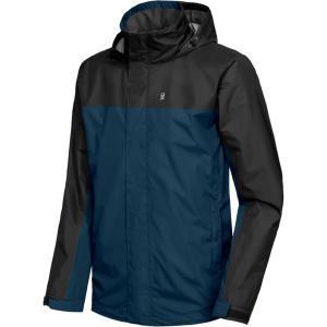 imageLittle Donkey Andy Mens Highperformance Waterproof Rain Jacket Ultra Lightweight Rain Shell for HikingGolfTravelB11blackTravel Blue