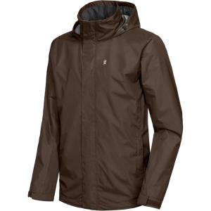imageLittle Donkey Andy Mens Highperformance Waterproof Rain Jacket Ultra Lightweight Rain Shell for HikingGolfTravelB9brownBrown