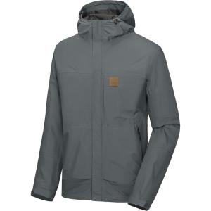 imageLittle Donkey Andy Mens Waterproof Rain Jacket Windproof Light Jacket Outdoor Rain Shell with Hood for Hiking Travel GolfGray