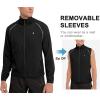 imageLittle Donkey Andy Mens Quickdry Running Jacket Convertible UPF 50 Cycling Jacket Windbreaker with Removable SleevesBlack