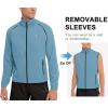 imageLittle Donkey Andy Mens Quickdry Running Jacket Convertible UPF 50 Cycling Jacket Windbreaker with Removable SleevesBlue