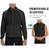 imageLittle Donkey Andy Mens Quickdry Running Jacket Convertible UPF 50 Cycling Jacket Windbreaker with Removable SleevesDetachable Hoodblack