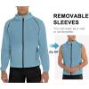 imageLittle Donkey Andy Mens Quickdry Running Jacket Convertible UPF 50 Cycling Jacket Windbreaker with Removable SleevesDetachable Hoodblue