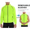 imageLittle Donkey Andy Mens Quickdry Running Jacket Convertible UPF 50 Cycling Jacket Windbreaker with Removable SleevesDetachable Hoodfluorescent Yellow