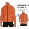 imageLittle Donkey Andy Mens Quickdry Running Jacket Convertible UPF 50 Cycling Jacket Windbreaker with Removable SleevesDetachable Hoodorange