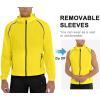 imageLittle Donkey Andy Mens Quickdry Running Jacket Convertible UPF 50 Cycling Jacket Windbreaker with Removable SleevesDetachable Hoodyellow