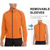 imageLittle Donkey Andy Mens Quickdry Running Jacket Convertible UPF 50 Cycling Jacket Windbreaker with Removable SleevesOrange