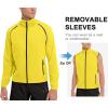 imageLittle Donkey Andy Mens Quickdry Running Jacket Convertible UPF 50 Cycling Jacket Windbreaker with Removable SleevesYellow
