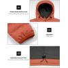 imageLittle Donkey Andy Mens Warm Waterproof Puffer Jacket Hooded Windproof Winter Coat with Recycled InsulationOrange Heather