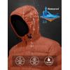 imageLittle Donkey Andy Mens Warm Waterproof Puffer Jacket Hooded Windproof Winter Coat with Recycled InsulationOrange Heather