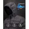imageLittle Donkey Andy Mens Warm Waterproof Puffer Jacket Hooded Windproof Winter Coat with Recycled InsulationSteel Grey Heather