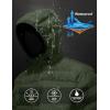 imageLittle Donkey Andy Mens Warm Waterproof Puffer Jacket Hooded Windproof Winter Coat with Recycled InsulationUpgradeddark Green