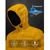 imageLittle Donkey Andy Mens Warm Waterproof Puffer Jacket Hooded Windproof Winter Coat with Recycled InsulationYellow Heather