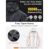 imageLittle Donkey Andy Mens Waterproof Ski Snowboarding Jacket Windproof Warm Coat with Detachable HoodBlack Heather