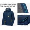 imageLittle Donkey Andy Mens Waterproof Ski Snowboarding Jacket Windproof Warm Coat with Detachable HoodBlue Heather