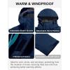 imageLittle Donkey Andy Mens Waterproof Ski Snowboarding Jacket Windproof Warm Coat with Detachable HoodBlue Heather